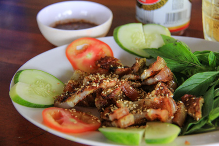 Ba Roi Nuong Rieng Me or Grilled Bacon with Galangal