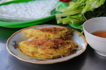 Banh Xeo or Vietnamese sizzling pancakes