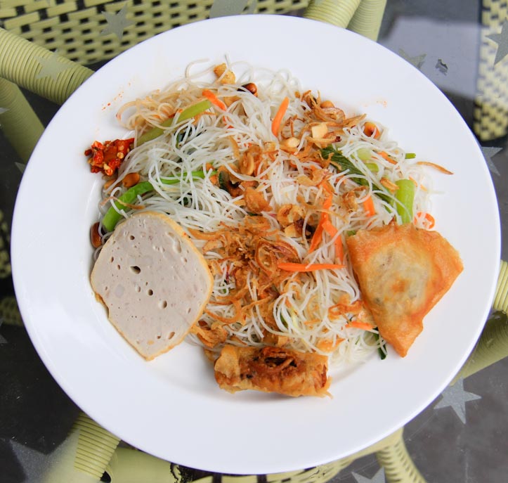 Bun Xao Chay or Vegetarian Fried Noodles